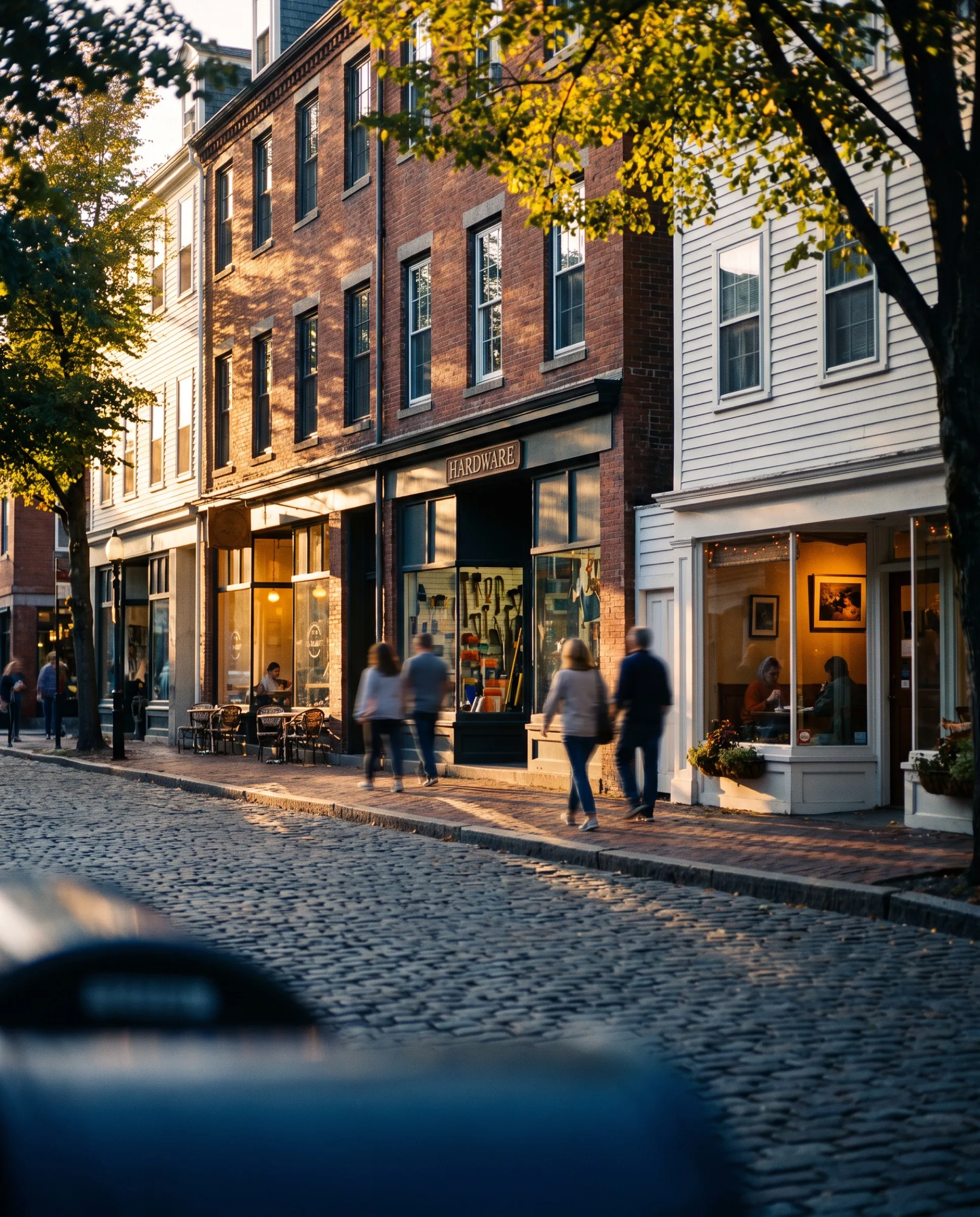 Independent storefronts on a New England main street